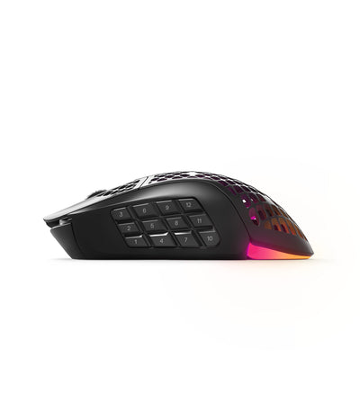 SteelSeries Aerox 9 Wireless - RGB Gaming-Mouse mit Öffnungen in der Oberfläche - Federleichtes, wasserabweisendes Design - 18 Tasten - Bluetooth/2,4 GHz – Optischer TrueMove Air-Sensor mit 18.000 DPI