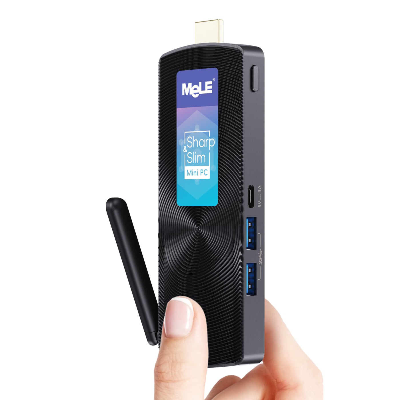 MeLE PCG02 Lüfterloser Mini PC Stick Windows 11 Home Celeron N4000(bis zu 2.6GHz) 4GB LPDDR4 128GB ROM Micro Computer Kleiner Desktop mit Gigabit Ethernet, 4K HDMI