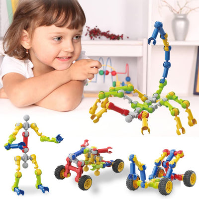 Kinder Bauen MINT-Spielzeug, 125-teiliges Baustein-Set, Erzieherische und Kreative Bausteine für Jungen und Mädchen im Alter von 3 4 5 6 7 8 9 10 Jahren, Geschenk Konstruktionsspielzeug für Kinder