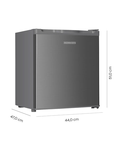 Heinrich´s Mini Gefrierschrank 33L -18°C klein kompakt leise:40db Gefrierbox; wechselbarer Türanschlag; mini Tiefkühltruhe Tiefkühlschrank,perfekt für Büro Camping Outdoor (Edelstahl/Inox)