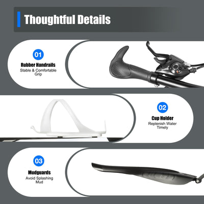 KLOOLIVE Mountainbike Faltrad 21 Gang 26 Zoll Klapprad Erwachsene Fahrrad Verstellbares MTB mit Scheibenbremse Warnlicht Schwarz