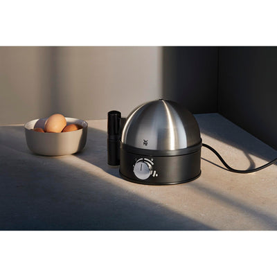 WMF Stelio Eierkocher Edelstahl, Eierkocher 1 Ei -7 Eier, 380 Watt, Härtegradeinstellung, Fortkochstufe, Messbecher mit Eipick