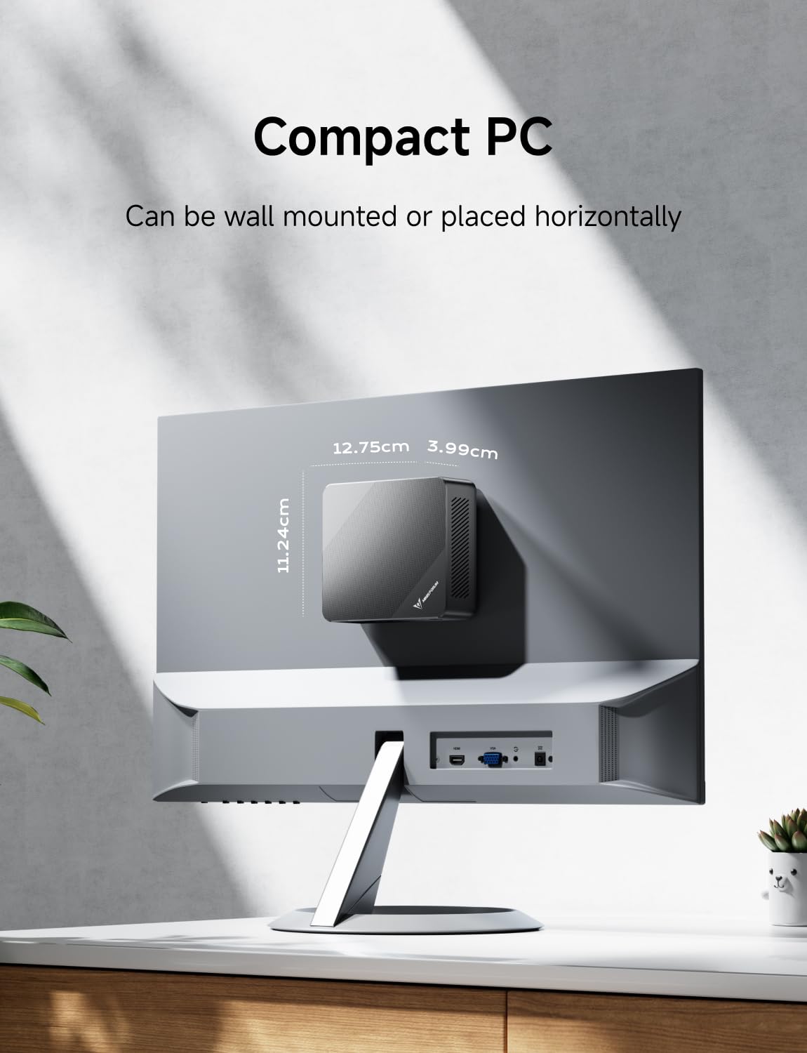 MINIS FORUM Mini PC UN100P, N100 Prozessor, 4 Kerne/4 Threads, bis zu 3,4 GHz, UHD Grafikkarte, 16 GB DDR4 SO-DIMM/512 GB SSD, HD×2/USB-C, RJ45 2,5G, USB3.2 Gen2×2, SD-Karte, WiFi-6, BT5.2