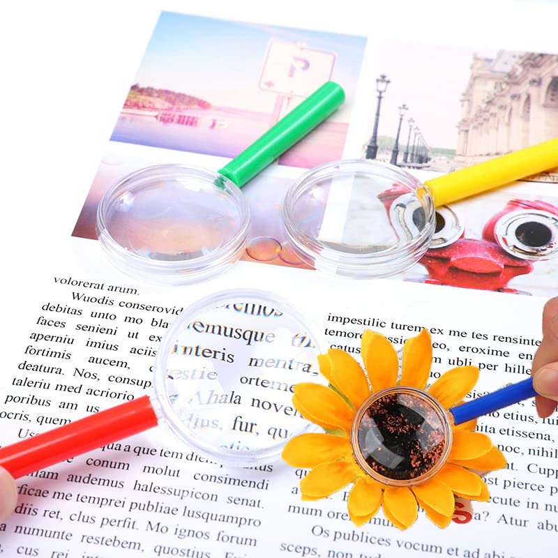 24 Stück Lupen Kinder Mini Lupe Kindergeburtstag Detektive Lupe Kinder Handlupefür Kinder aus Kunststoff Acryl Party, Kindergeburtstag Geschenk，Mini Kunststoff Handlupe für Kinder