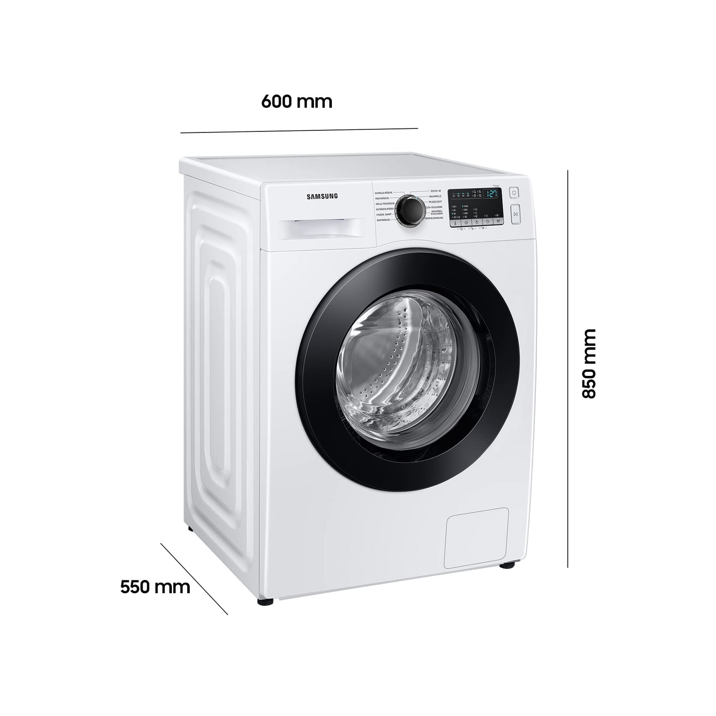 Samsung WW91T4048CE/EG Waschmaschine, 9 kg, 1400 U/min, Ecobubble, Hygiene-Dampfprogramm, FleckenIntensiv-Funktion, Digital Inverter Motor, Weiß
