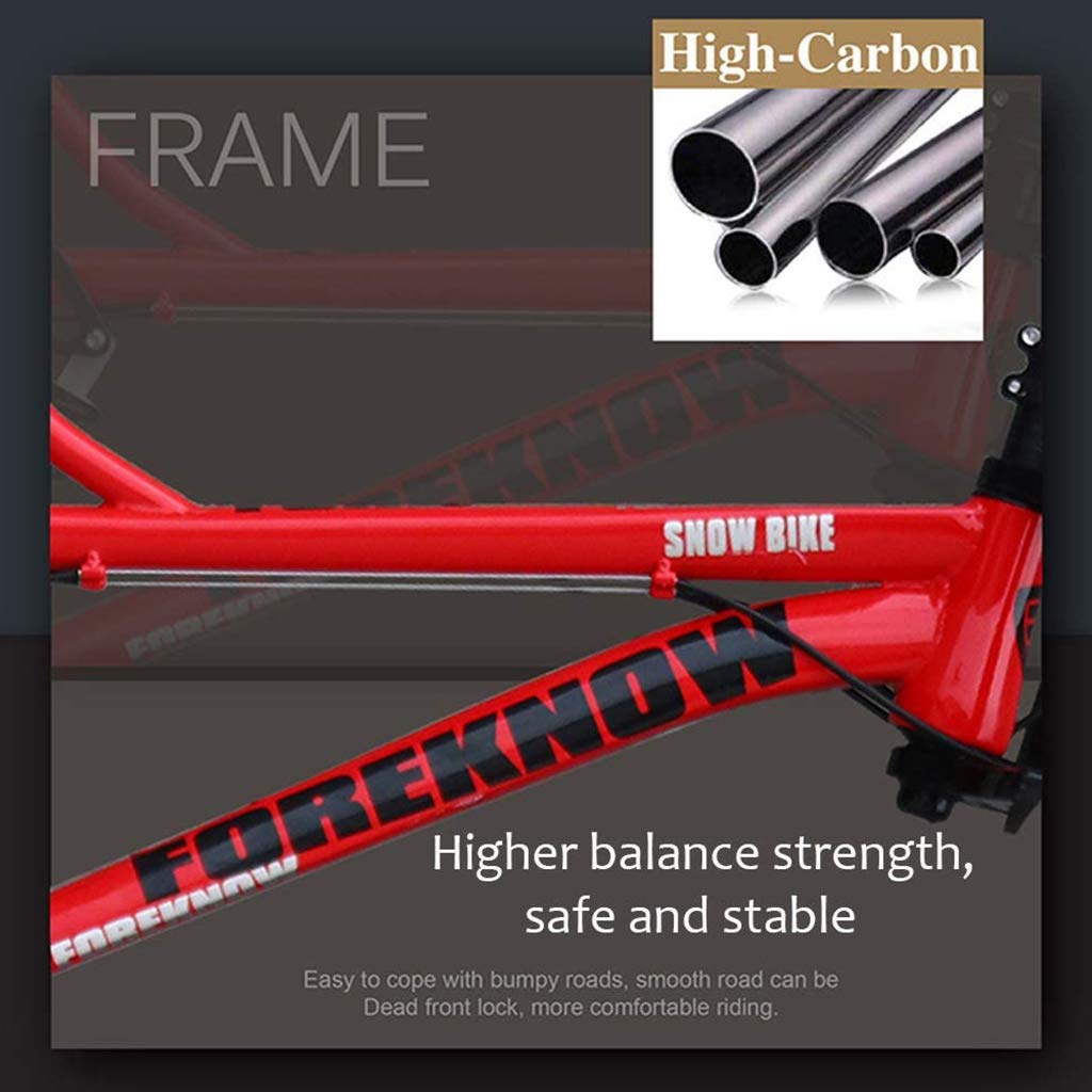 Mountainbike, 26 Zoll (66 cm), MJH-01, Erwachsene, Fat-Tyre-Mountain-Trail-Bike, 24-Gang-Fahrrad, Rahmen aus Karbonstahl, doppelte Vollfederung, doppelte Scheibenbremse, Orange/Cyan