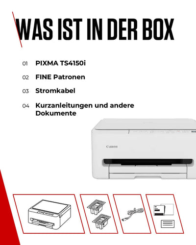 Canon PIXMA TS4150I -WLAN-Multifunktionsdrucker mit Papierkassette und Frontbedienung & Duplexdruck | Kabelloses Drucken vom Smartphone leicht gemacht PIXMA Print Plan kompatibel