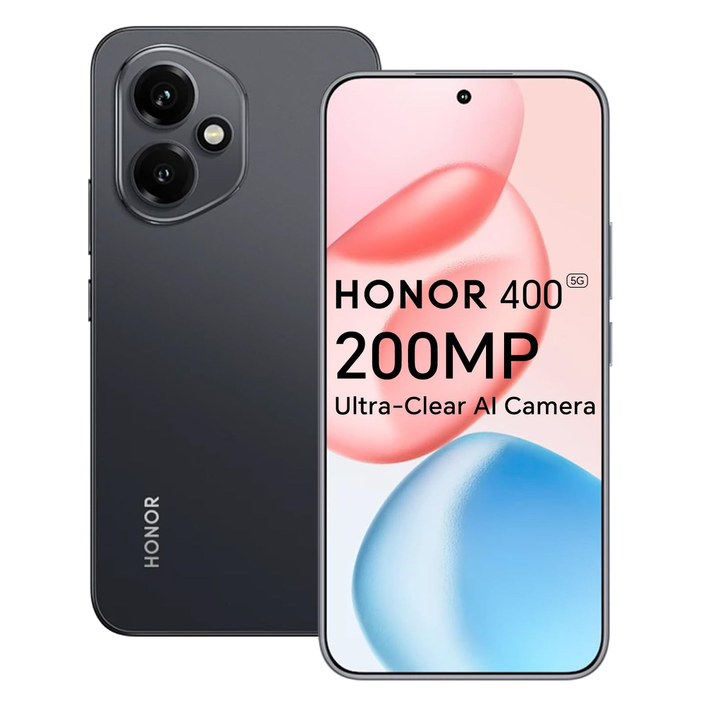 HONOR 400 Smartphone 5G 512GB/8GB RAM, 200MP Ultra-Klare AI Kamera, 6,55 Zoll AMOLED Display 120Hz 5000Nits, Snapdragon 7 Gen 3, 5170mAh Akku, IP65, Dual-SIM, NFC, Android 15, Schwarz