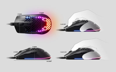 SteelSeries Aerox 3 - Superleichte Gaming-Maus - Optischer TrueMove Core Sensor mit 8.500 CPI - Ultraleichtes, wasserfestes Design - Schwarz