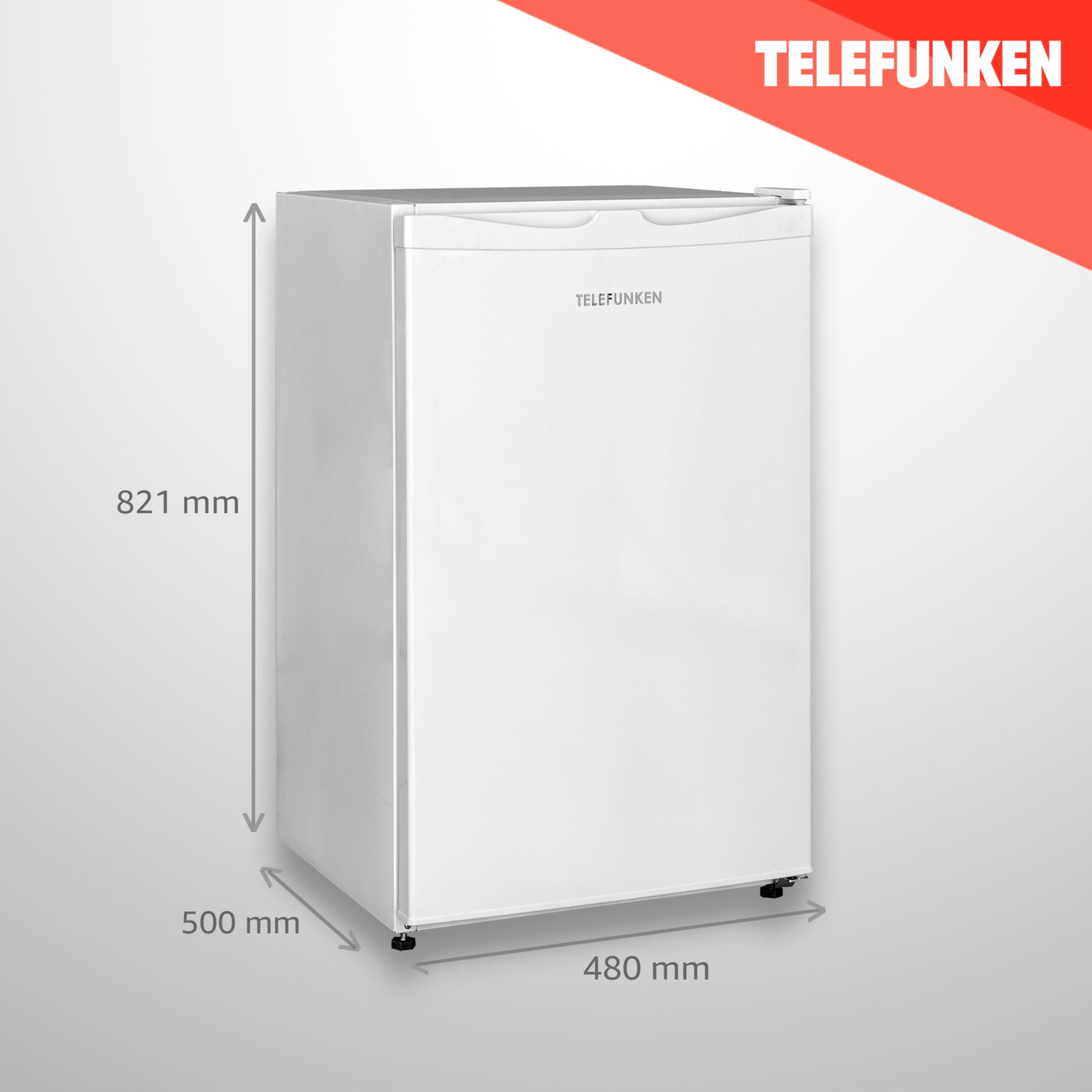 TELEFUNKEN Kühlschrank ohne Gefrierfach, Freistehend, 90 L Gesamt-Nutzinhalt, Kühlschrank klein mit Gemüsefach & 3 Ablagen, Temperaturregelung, LED Innenbeleuchtung, CF-31-121-W weiß