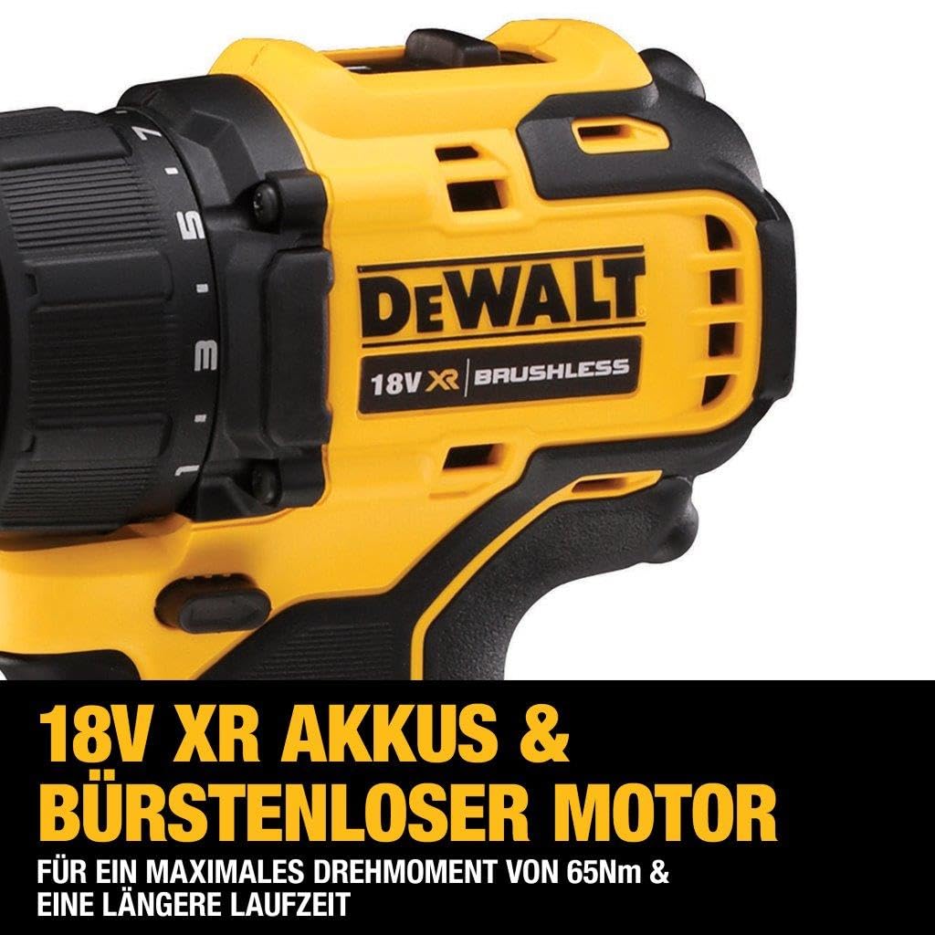Dewalt 18V XR 2-Gang Akku-Bohrschrauber DCD708D2T (bürstenloses Vollmetall-Getriebe, 13 Mm Vollmetall-Schnellspann-Bohrfutter, LED-Arbeitslicht, Inkl. 2x Akkus, Ladegerät, Gürtelclip, T Stak Box)