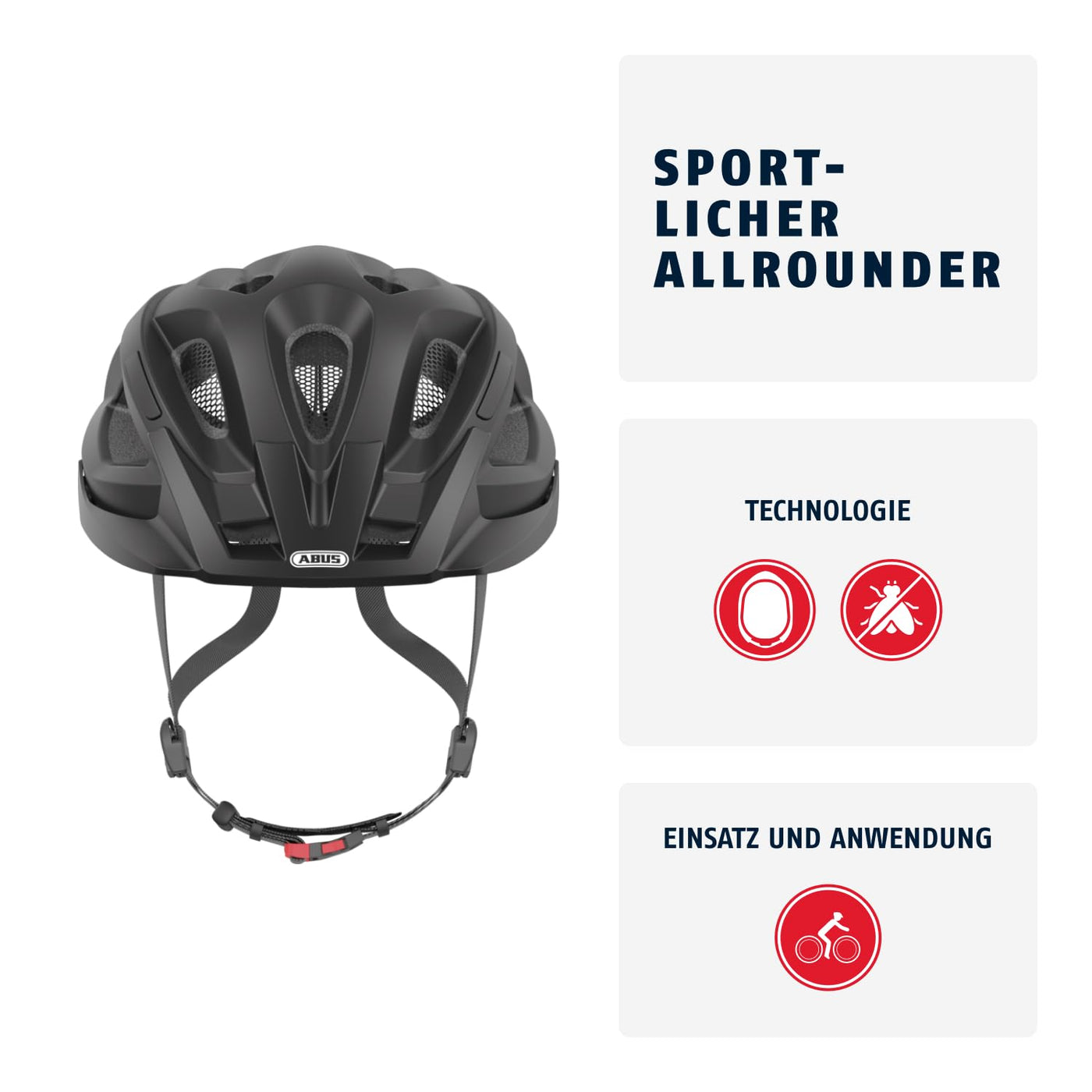 ABUS Stadthelm Aduro 2.0 - Allround-Fahrradhelm mit Licht - in sportivem Design für den Stadtverkehr - für Damen und Herren - Schwarz Matt, Größe L