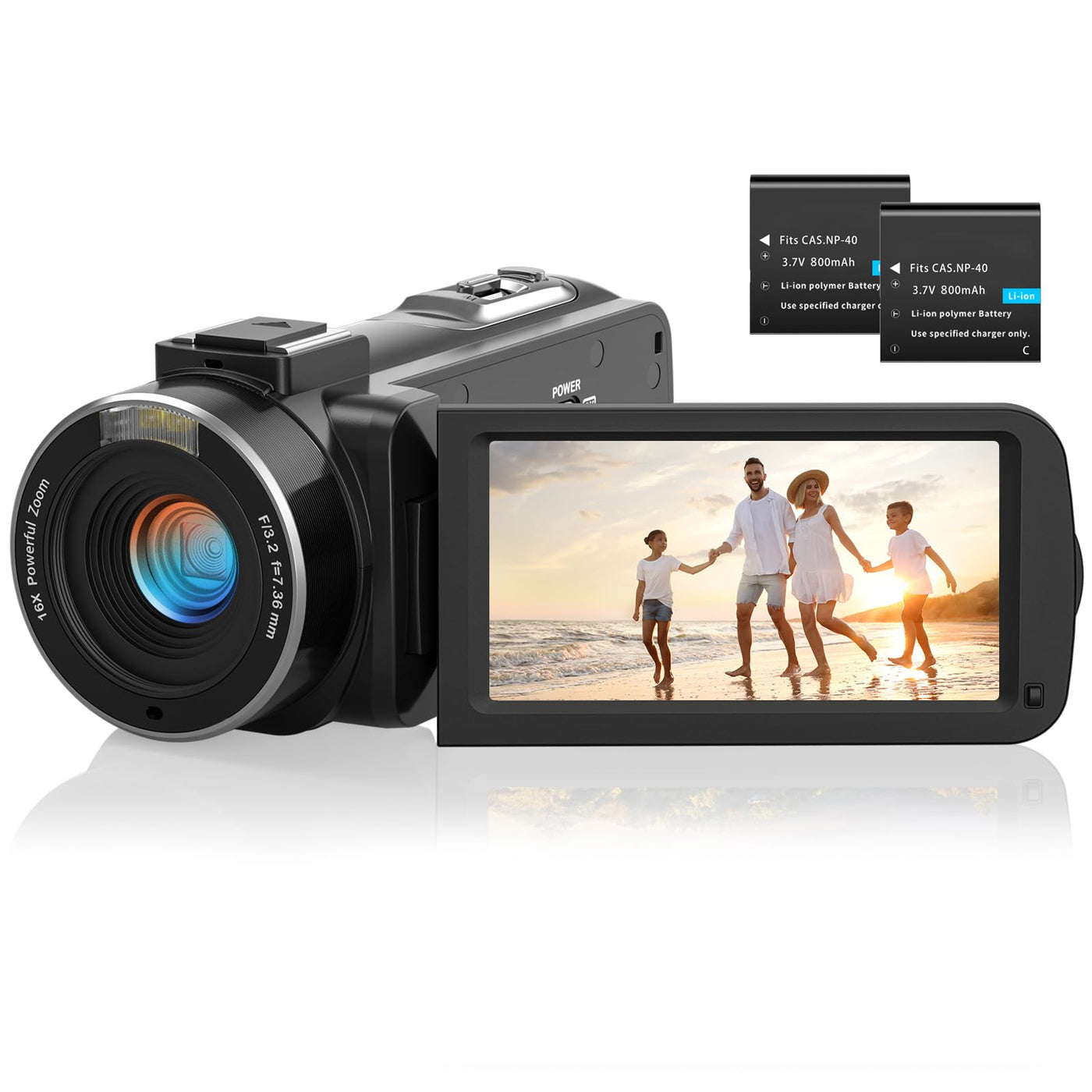 Videokamera Camcorder 1080P 36MP IR-Nachtsicht Videokamera Digitalkamera mit 2 Batterien, 3,0-Zoll-IPS-Bildschirm Vlogging Kamera 30FPS 16X Digitalzoom für YouTube, Streaming-Videoaufzeichnung, Tiktok