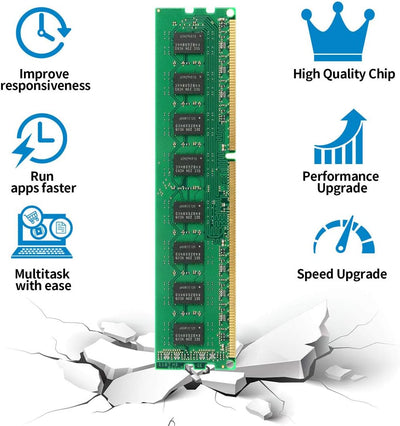 Motoeagle 8GB Kit (2x4GB) PC3 10600U DDR3-1333MHz 10600 PC3 4GB DIMM RAM 2Rx8 Unbuffered Non-ECC 1.5V CL9 240-Pin Desktop Arbeitsspeicher