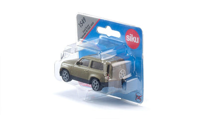 siku 1549, Land Rover Defender 90 P400 AWD, Spielzeug-Auto, Metall/Kunststoff, Grün, Metallic-Lackierung, Gummierte Reifen, Anhängerkupplung