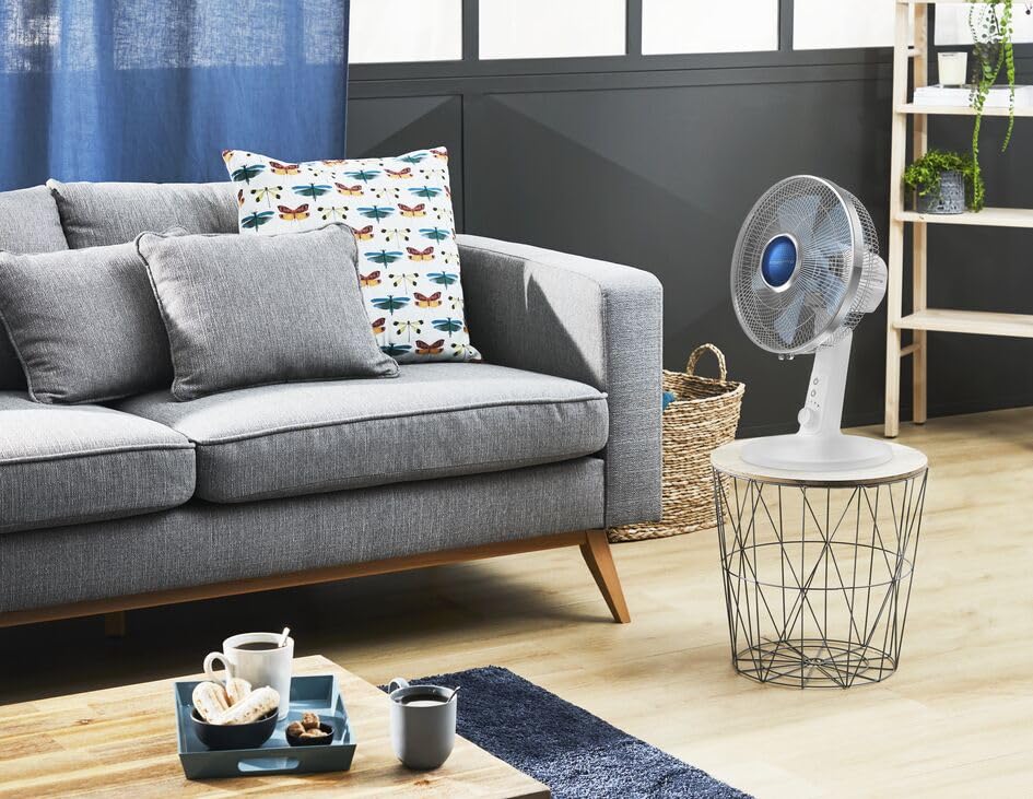 Rowenta VU2730 Turbo Silence Extreme+ Tischventilator | sehr leise und leistungsstark | 4 Geschwindigkeiten | Stille-Nacht-Modus | Turbo Boost | Automatische Oszillation | Weiß