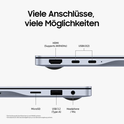 Samsung Galaxy Book4 Edge Galaxy AI-Laptop, 16-Zoll-Display, 16GB RAM, Snapdragon X Elite Prozessor, Notebook 512GB Speicher, Copilot+ PC, Sapphire Blue, 3 Jahre Herstellergarantie