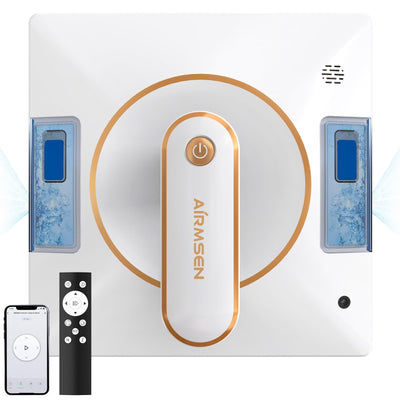 AIRMSEN YW500 Fensterputzroboter, Intelligenter Elektrischer Fensterputzer 3000Pa geeignet zur Glasreinigung, Automatische Wegplanung, Standort Speicher, Kantenerkennung Technologie