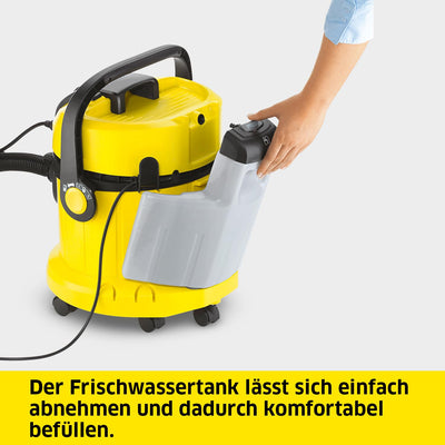 Kärcher Waschsauger SE 4001 Plus, für die Reinigung von Hartflächen, textilen Oberflächen und Polstern, mit Teppichwaschdüse, Polsterwaschdüse, Nass-Trocken- und Trockendüse, Fugendüse