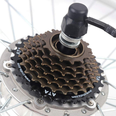 DeeDuud Fahrrad Elektromotor Kit, E-Bike Umrüstsatz 250W 36V mit 7-Gang-Schwungrad 30 km/h 5 Magnetpunkt-Hilfssensor für 26 Zoll Hinterrads eines Fahrrads