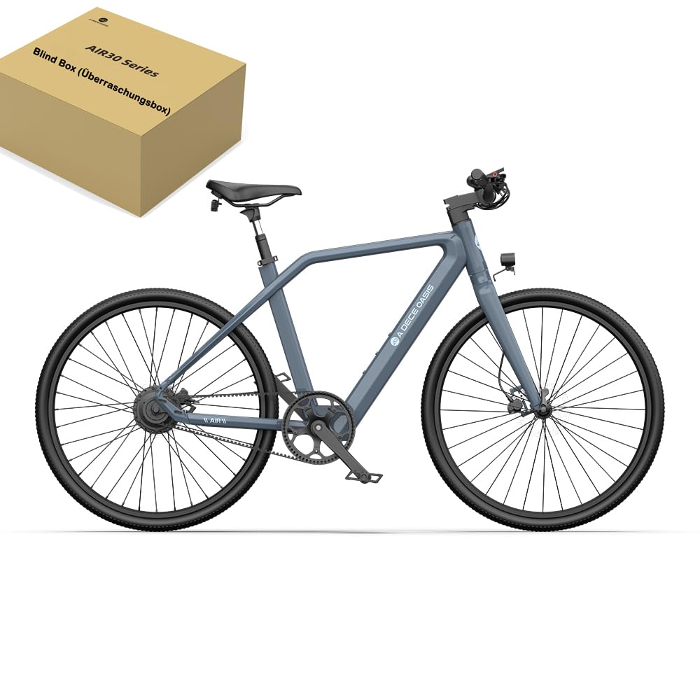 A Dece Oasis ADO e Bike Air30, 28 Zoll 700C, E-Bike Elektrofahrrad,370,00 Wh Akku, ebike Damen/Herren,1 Gang,Momenten-Sensor, Riemenantrieb,ADO Smart APP,3,5-Zoll-IPS-Display (Grau)