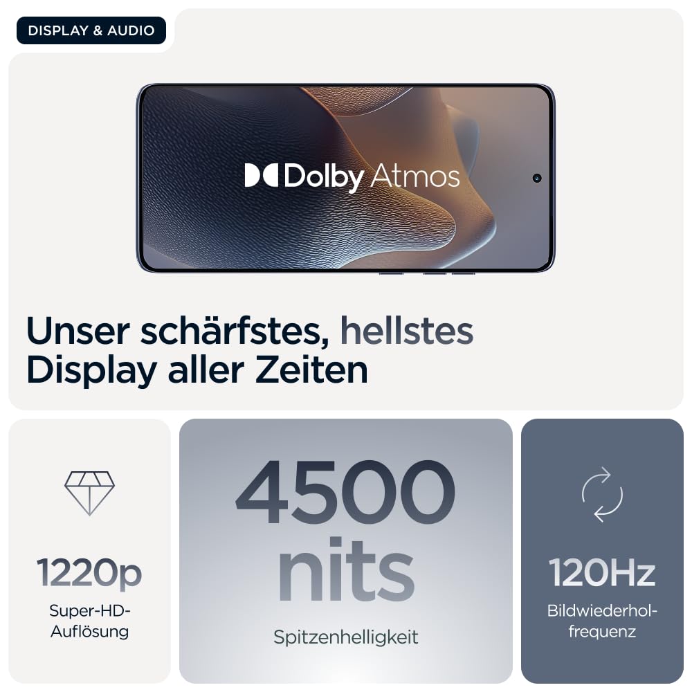 Motorola Edge 60 Fusion Smartphone (6,67“-Super-HD-Display, 50-MP-Kamera mit Moto AI, 8/256 GB, 5200 mAh, Android 15) Pantone Slipstream, inkl. Schutzcover + Handyhalter