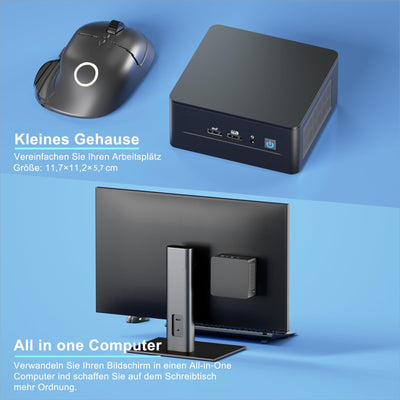 Intel NUC 12 Pro Mini PC Core i5-1240P|12 Kerne 16 Threads Mini Desktop Computer Iris Xe Grafik|16GB RAM 512GB SSD|Windows 11 Pro Desktop Mini Computer|Bluetooth 5.3|WiFi 6E |Thunderbolt4