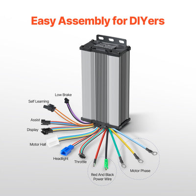 VEVOR 1000 W Elektro-Fahrrad Kit, 48 V 420 U/min φ650mm Vorderrad-E-Bike-Nabenmotorsatz mit verbessertem Geschwindigkeitsregler, Gasgriffsatz, LCD-Display und PAS-System für Rennrad