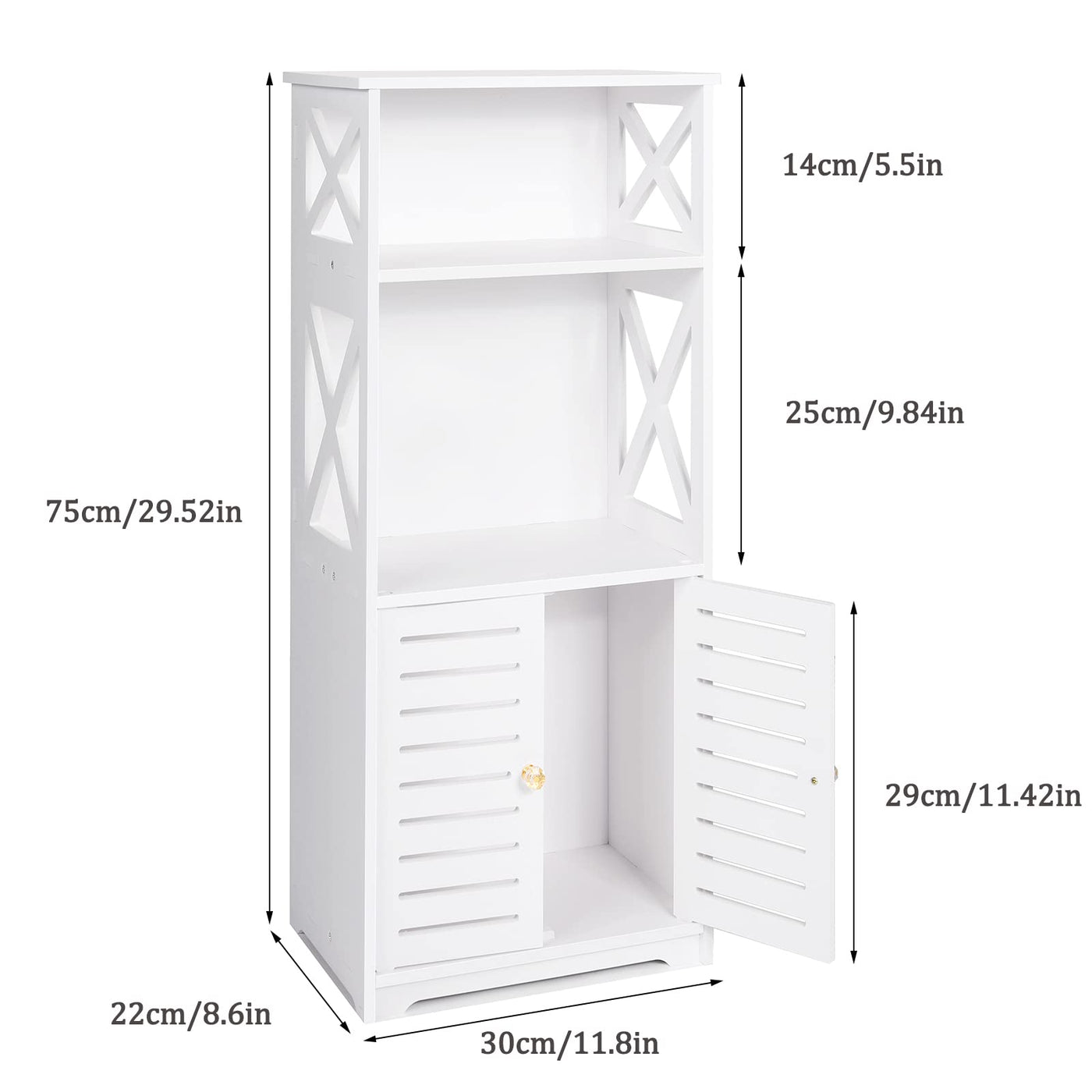Tiasott Badezimmer-Boden-Aufbewahrungsschrank, Badezimmer-Aufbewahrung, Möbel, Heim-Organizer, Regal, Regal, Regal, wasserdicht, Badezimmerschrank, freistehender Schrank mit Regal, Eckschrank, 30 x 22