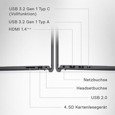 Dell Inspiron 15 3530 Laptop 15.6 Inch FHD 120Hz Display, Intel Core i5-1334U, 8GB RAM DDR4, 512GB SSD, Intel UHD Graphics, Windows 11 Home, German QWERTZ Keyboard, Carbon Black