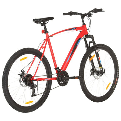 vidaXL Mountainbike 21 Gang 29 Zoll Rad mit Kettenwechsler Scheibenbremsen Schnellspann-Sattelstützenklemme Fahrrad Sportfahrrad 53cm Rahmen Rot