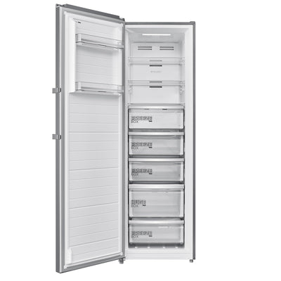 Midea MDRU385MTC02 Gefrierschrank/Kühlschrank/272L/185 cm hoch/NoFrost/Flexible Kühl- und Gefrierfunktion/Superkühl/Große Fächer/Zero Clearance/Easy Open Handgriff/Wechselbarer Türanschlag/Inox