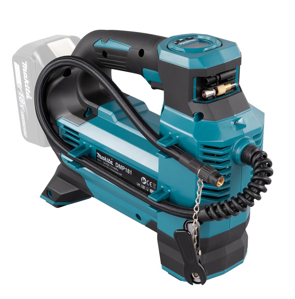 Makita DMP181Z Akku-Kompressor 11,1 bar 18V (ohne Akku, ohne Ladegerät), Petrol