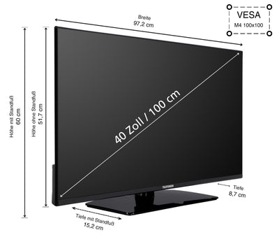 Telefunken Android TV 40 Zoll Fernseher (Full HD Smart TV, HDR, Triple-Tuner, Bluetooth) XF40AN750M, Schwarz