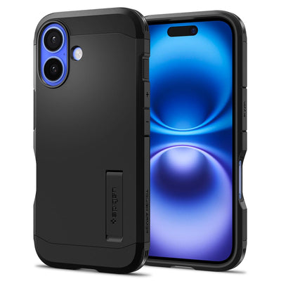 Spigen Tough Armor (AI) Hülle Kompatibel mit iPhone 16 -Schwarz
