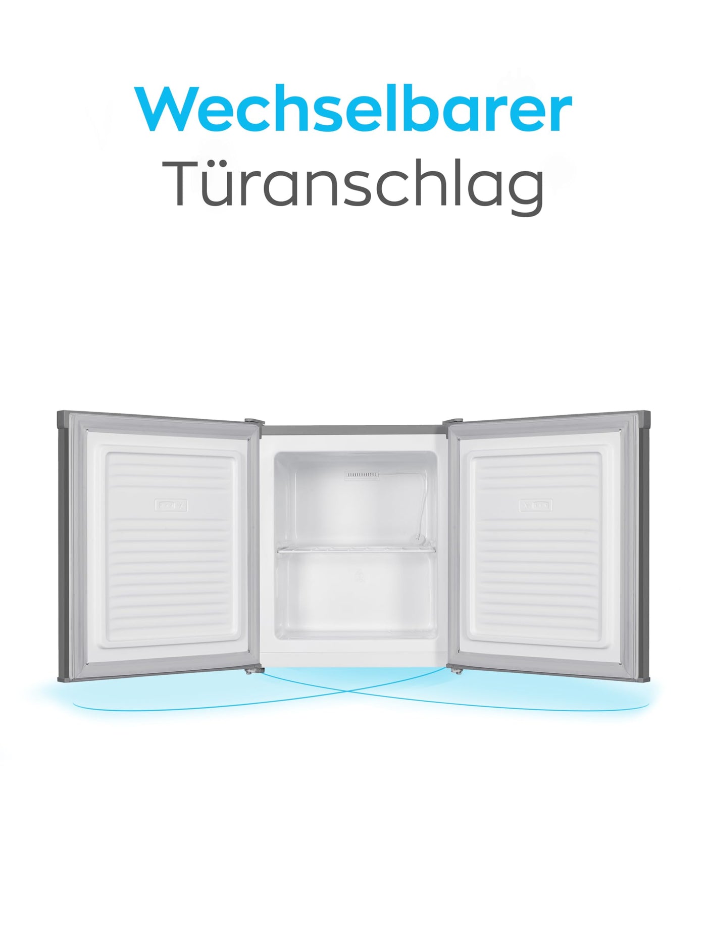Heinrich´s Mini Gefrierschrank 33L -18°C klein kompakt leise:40db Gefrierbox; wechselbarer Türanschlag; mini Tiefkühltruhe Tiefkühlschrank,perfekt für Büro Camping Outdoor (Edelstahl/Inox)