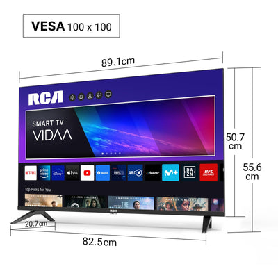RCA VRS40FQ1 Smart TV 40 Zoll (100 cm) FHD Fernseher mit WLAN, Triple Tuner (DVB-T/T2, DVB-C, DVB-S/S2), App Store, Prime Video, Netflix, YouTube, DAZN, Disney+ [RVSmart 2024]