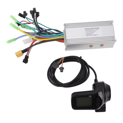 BuyWeek Elektrofahrrad Brushless Motor Controller Kit, 36V 48V 60V 1000W 38A Sinuswellen Bürstenloser Controller 886 Daumengas mit LCD Display für E-Bike Elektroroller
