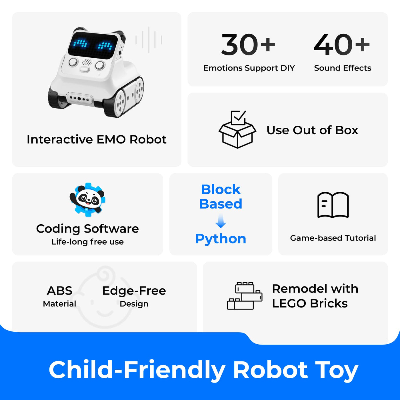 Makeblock Codey Rocky Programmierbarer Roboter, für Kinder, Codierungsroboter, kompatibel mit Scratch und Python, Stem Roboter, Lernspielzeug für Jungen und Mädchen ab 6 Jahren