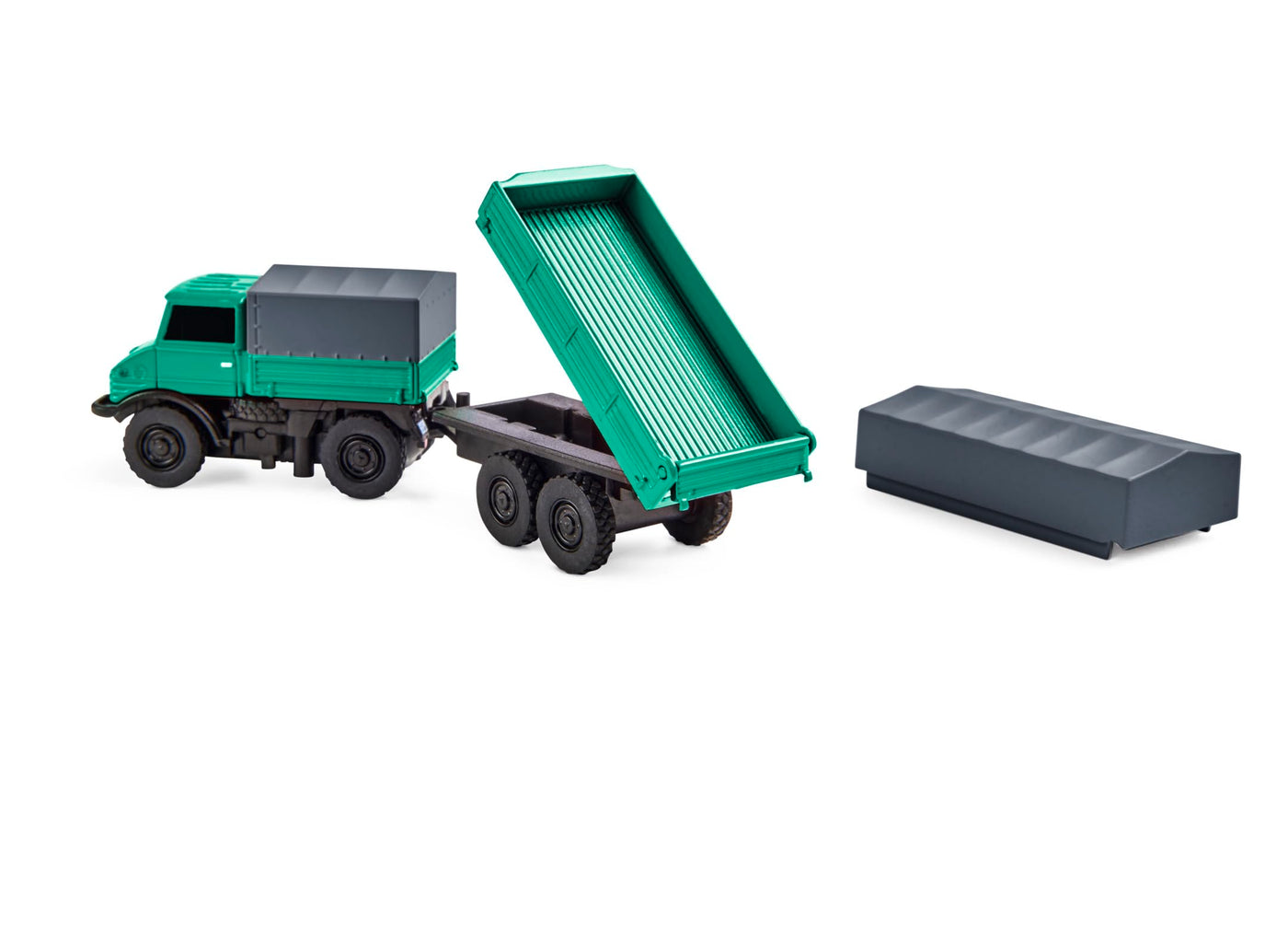 Carson 500504165 1:87 MB Unimog Forst mit Hänger 2.4GHz 100% RTR - Fahrfertiges Modell, RC Auto, H0 Auto,RC Modell,Diorama Fahrzeug