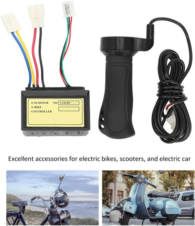 Keenso E-Bike-Controller-Set 12V 250W 3-Draht-Bürsten-Controller Erweiterter Kabel-Handgriff-Set Elektrischer Fahrradlenker