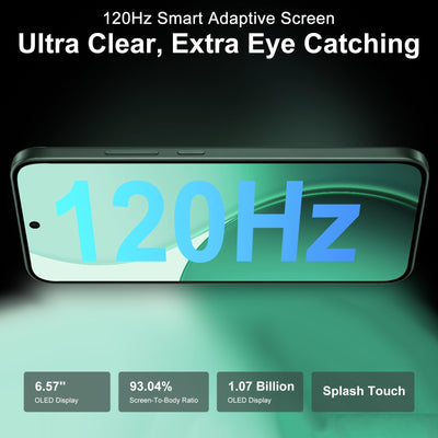 OPPO Reno14 FS 5G 12+512GB Smartphone ohne Vertrag, Simlockfreies AI Handy Android, 120Hz 6,57" AMOLED, 50MP AI Kamera, 6000mAh Akku, SUPERVOOC 45W, Snapdragon 6 Gen 1, IP69, Dual SIM, NFC, Grün