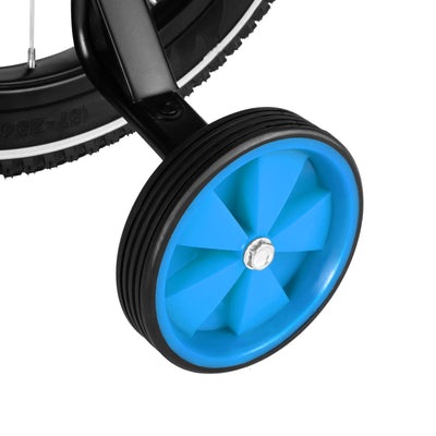 14" Kinderfahrrad Jungen MäDchen Lauflernrad HöHenverstellbare Kinder Freestyle Jungenfahrrad Stil Unisex Kinderrad Rad Mountainbike Bike Mit Hilfsrad+Chutzblech+Klingel Bis TragfäHigkeit 50Kg (Blau)