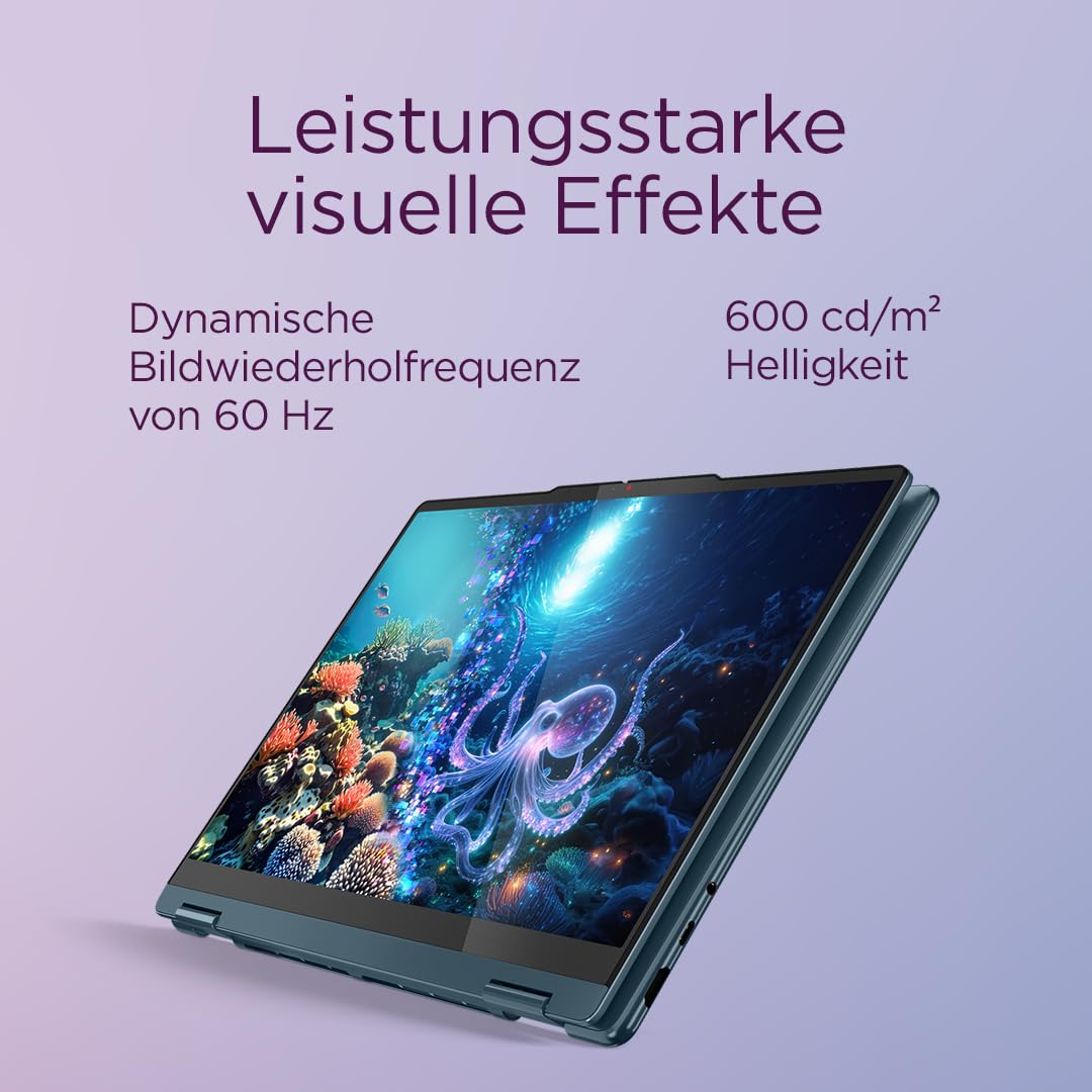 Lenovo Yoga 7 2-in-1 Laptop | Copilot+ | 14"WUXGA OLED | AMD Ryzen AI 7 | 16GB RAM | 512GB SSD | AMD Radeon 860M | Win11 | QWERTZ | Tidal Teal | 3 Monate Premium Care | inkl. Hülle Exklusiv bei Amazon