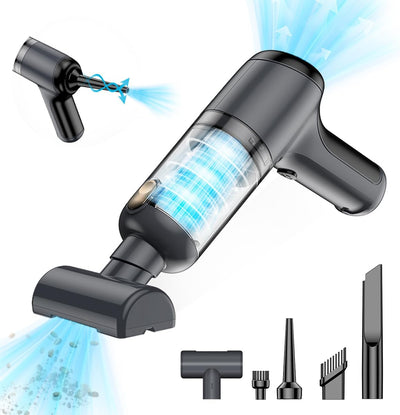 USUIELIGHT Handstaubsauger Akku 6000Pa - Handstaubsauger Kabellos mit 18 Min Laufzeit, 4000mAh, Leicht und Tragbar, Autosauger mit Blas- und Saugfunktion für Auto, Haus, Büro, Tierhaare