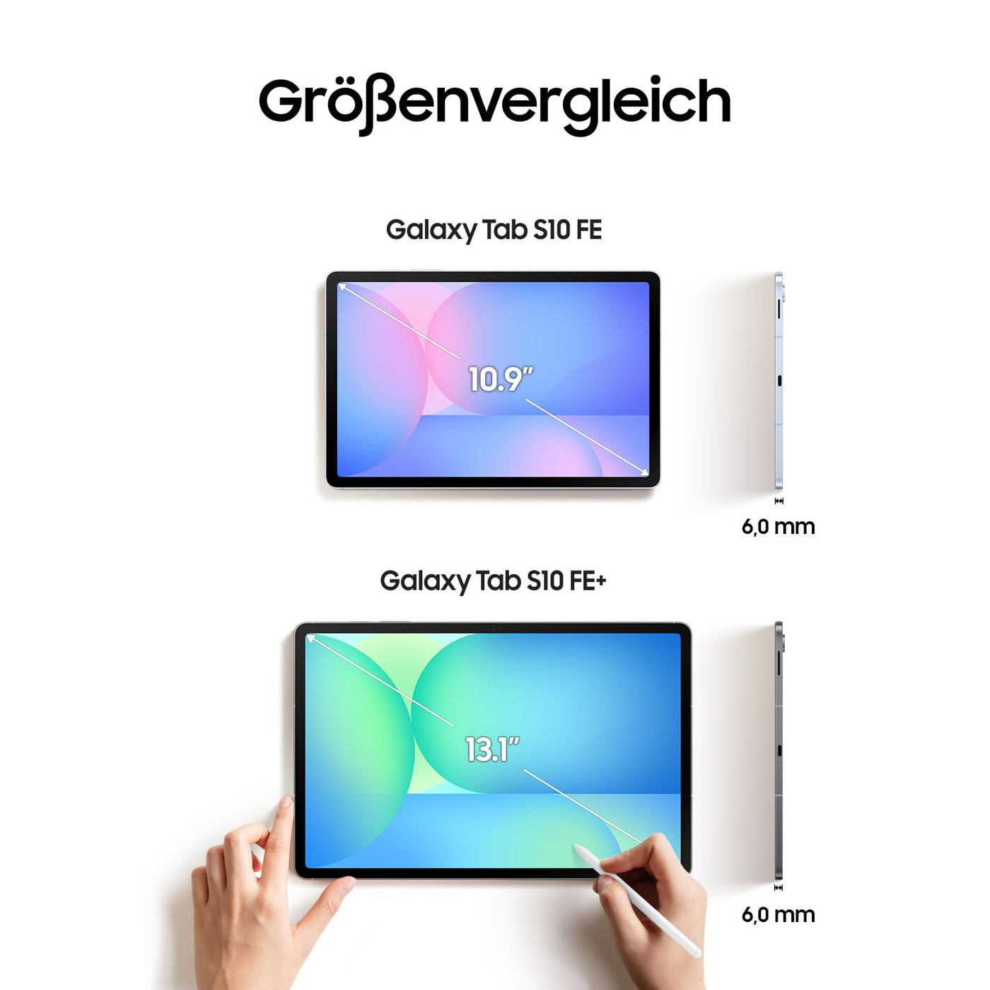 Samsung Galaxy S10 FE+ AI-Tablet, Android Tablet, 256 GB Speicher, 12 GB RAM, 33,28 cm/13,1" Display, Inkl. S Pen, Wi-Fi, Lange Akkulaufzeit, Silver, 36 Monate Herstellergarantie [Exklusiv auf Amazon]