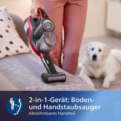 PHILIPS SpeedPro Max Kabelloser Staubsauger – 2-in-1-Gerät, Staubsauger und Handstaubsauger, bis zu 65 Minuten Laufzeit, 360-Grad-Saugdüse (XC7042/01)