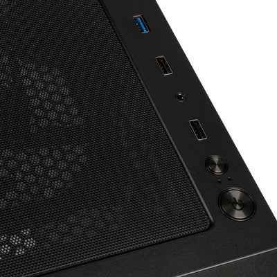 Kolink Observatory MX Glass PC-Gehäuse, Kolink Umbra ARGB-Lüfter, Mesh-PSU-Verkleidung, Glasfrontplatte, SPCC-Stahl, Midi Tower, Schwarz und Weiß