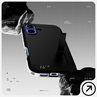 Spigen Tough Armor (AI) Hülle Kompatibel mit iPhone 16 -Schwarz