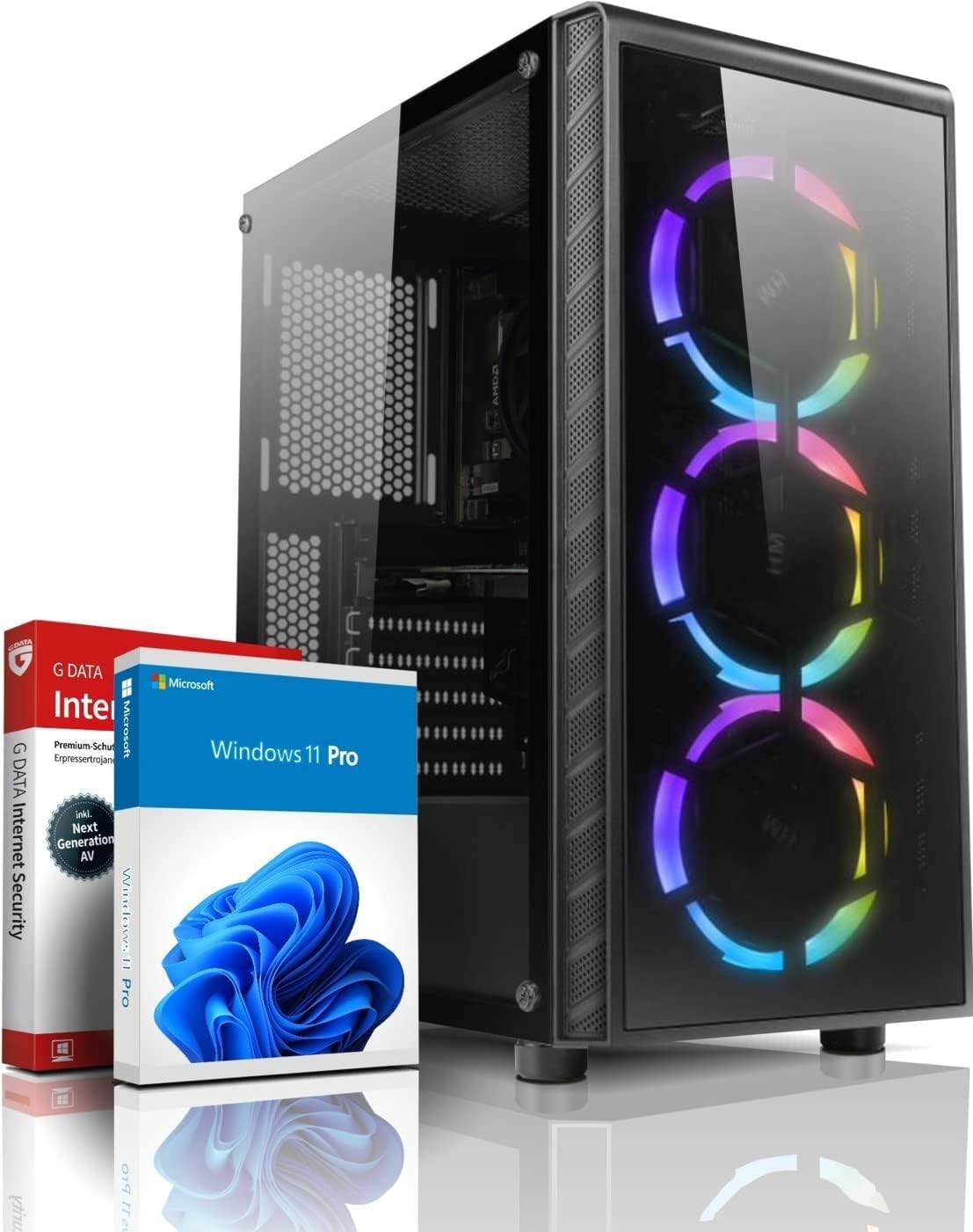 shinobee Gaming PC AMD Ryzen 7 5750G 16 Threads 4.60GHz • 32 GB 3200 MHz DDR4 • 1000GB SSD • AMD Radeon Graphics • Windows 11 • WLAN • Gamer PC Computer Gaming - 7814